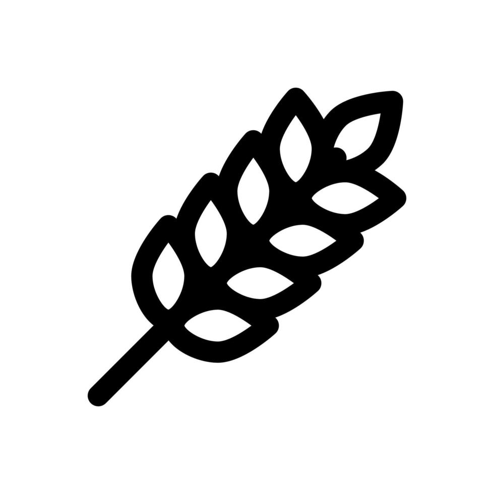ícones de cereais cinza com arroz, trigo, milho, aveia, aveia, sinais de cevada isolados no fundo branco. símbolo de orelhas de pão de trigo. símbolo de trigo de fazenda. vetor