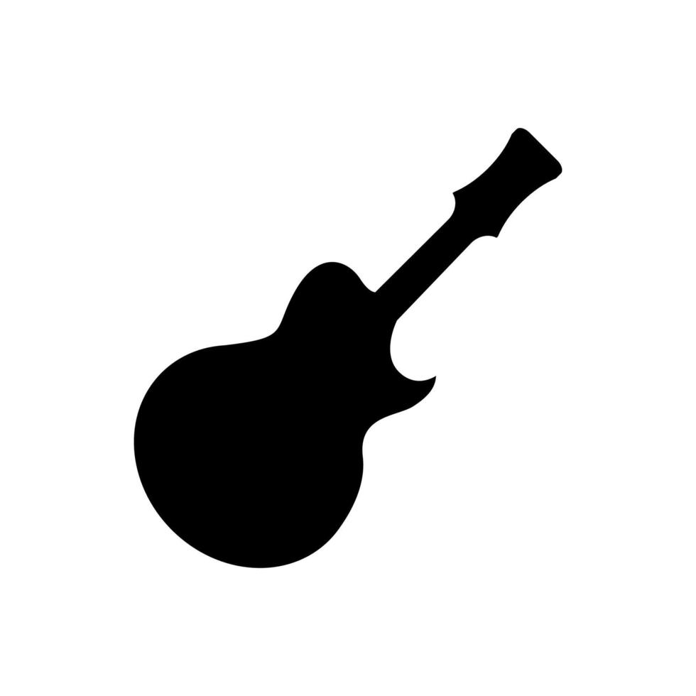 vetor de ícone de guitarra, sinal de instrumento musical acústico isolado no fundo branco. estilo plano moderno para design gráfico, logotipo, site, mídia social, interface do usuário, aplicativo móvel