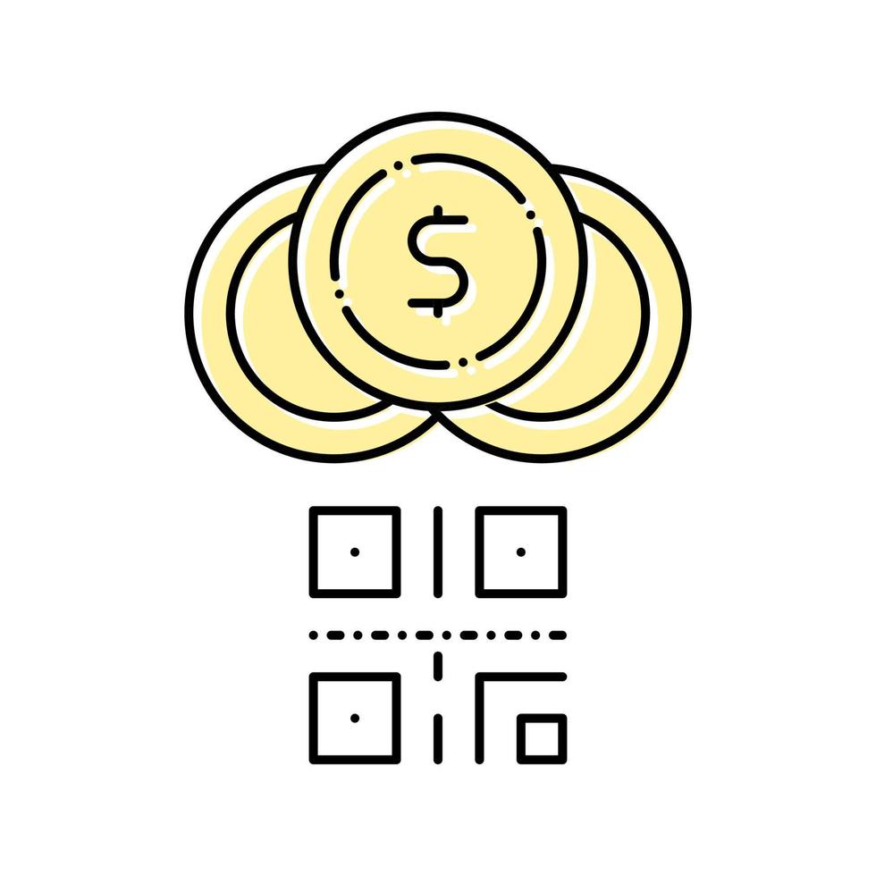 código qr para ilustração isolada de vetor de ícone de cor de pagamento