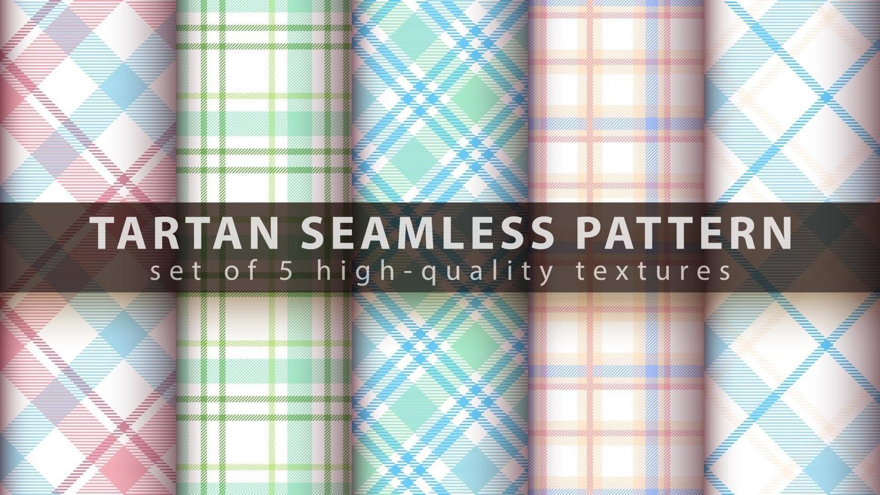 conjunto de padrões clássicos sem costura tartan vetor