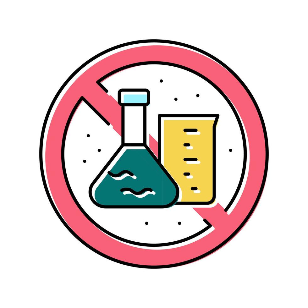 ilustração vetorial de ícone de cor cosmética livre de produtos químicos vetor