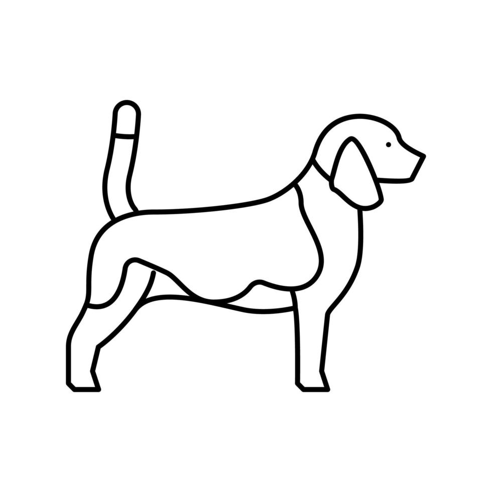 ilustração em vetor ícone de linha de cachorro beagle