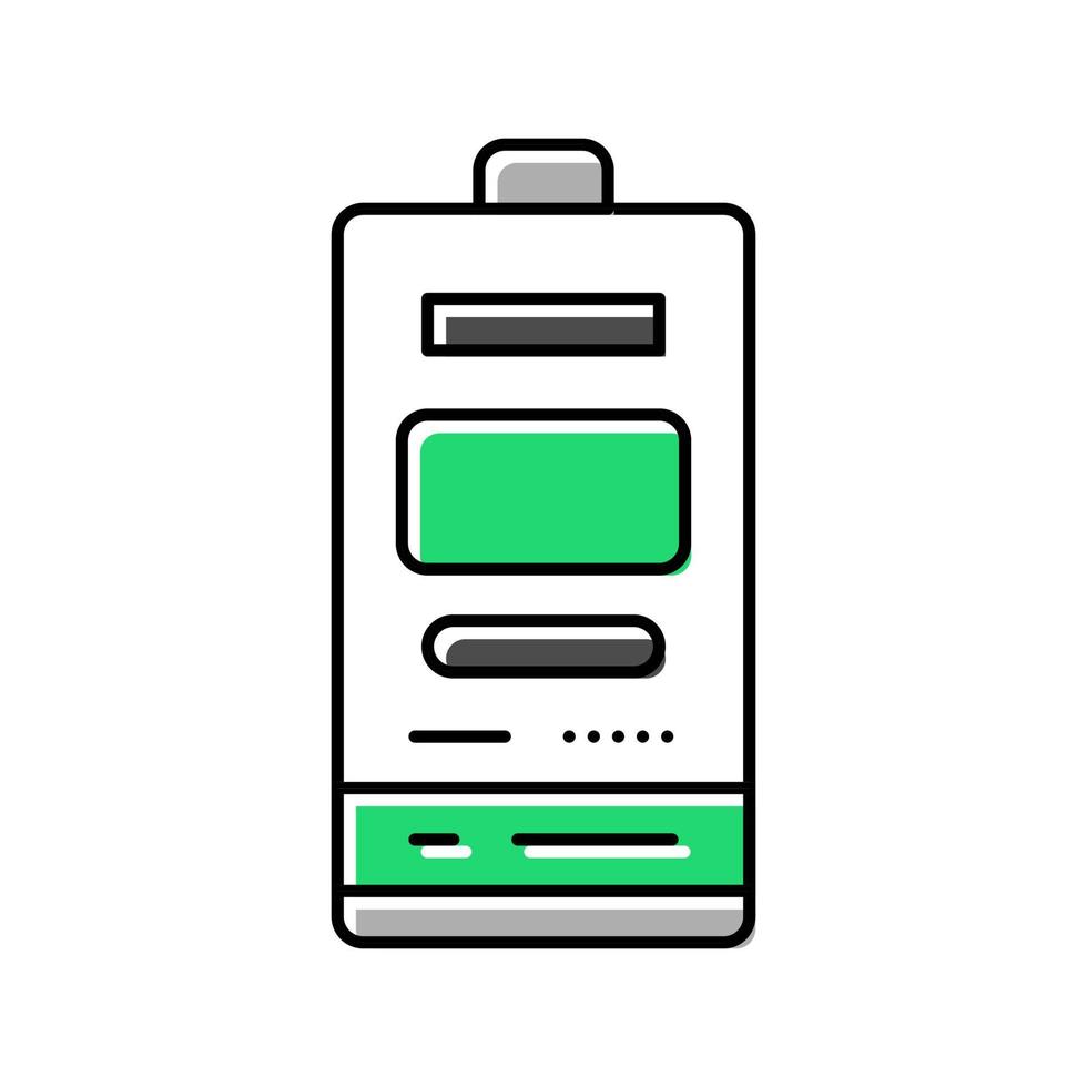 1 ilustração em vetor ícone de cor de energia de bateria 2aa
