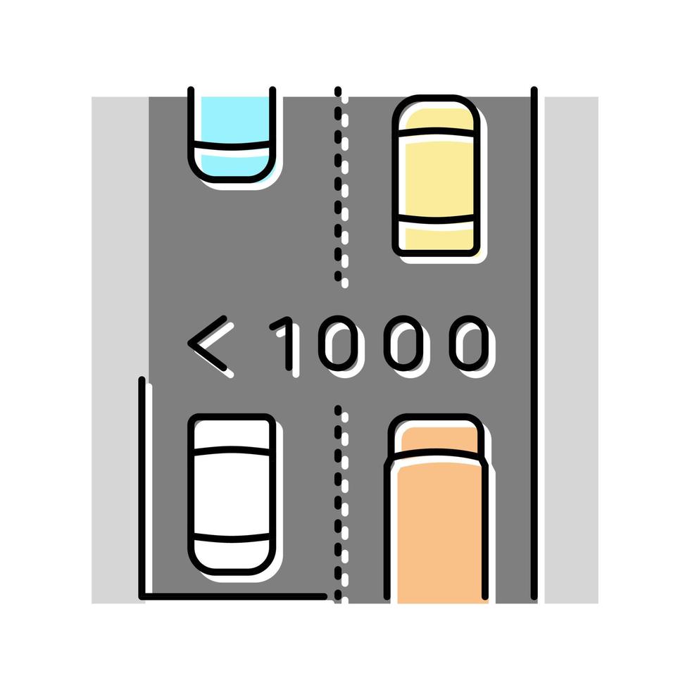 ilustração vetorial de ícone de cor de estrada de tráfego médio vetor