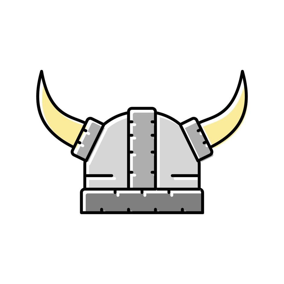 capacete viking emblema cor ícone ilustração vetorial vetor