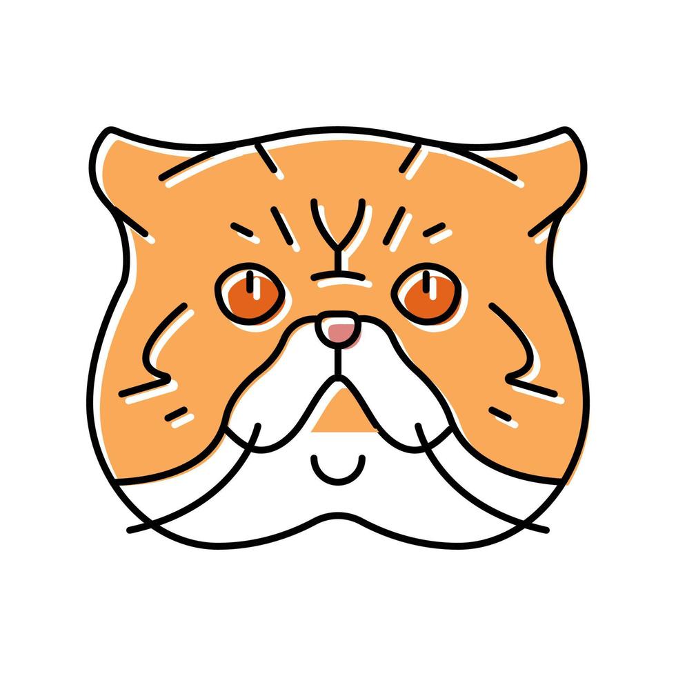 ilustração em vetor ícone de cor de animal de estimação fofo gato de pêlo curto exótico