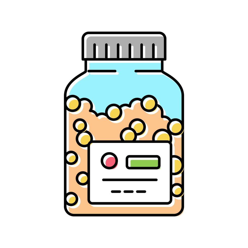 ilustração vetorial de ícone de cor de garrafa de homeopatia de vitaminas vetor