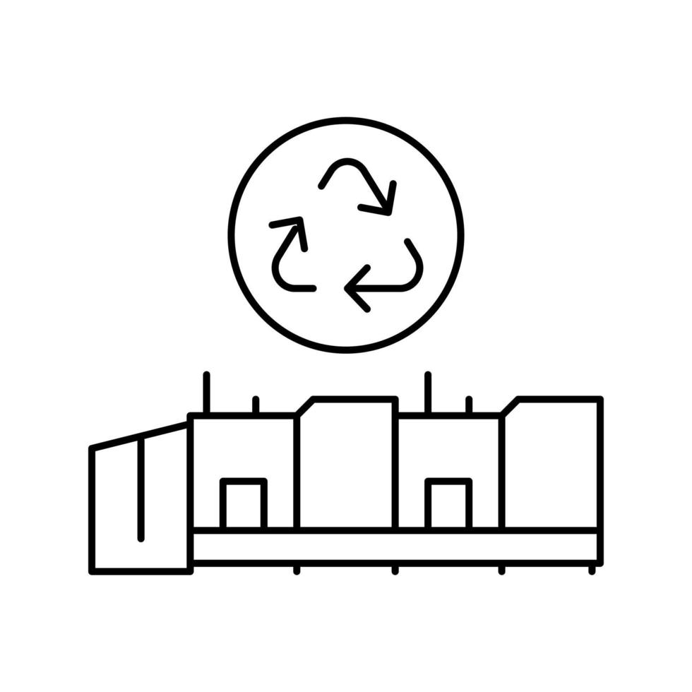 ilustração vetorial de ícone de linha de máquina têxtil de reciclagem vetor
