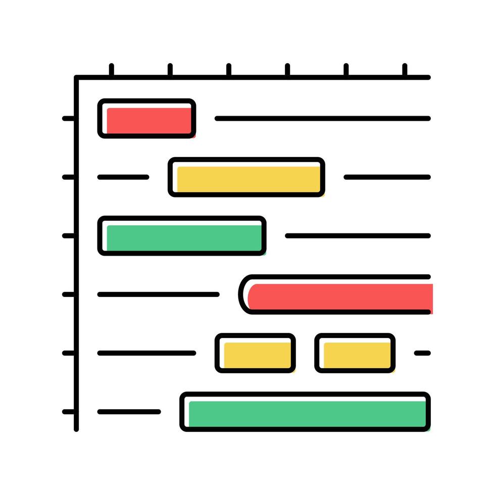 ilustração em vetor ícone de cor do gráfico de Gantt