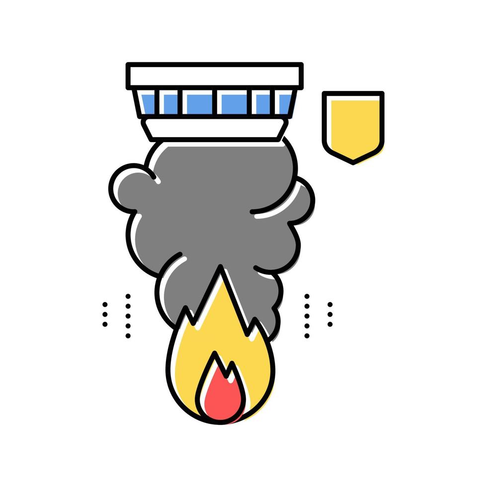 ilustração isolada em vetor ícone de cor de alarme de incêndio