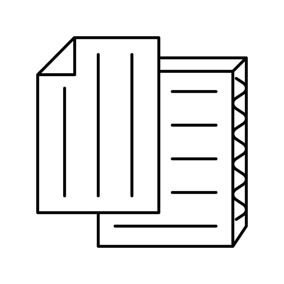 ilustração em vetor ícone de linha de lista de papel de papelão