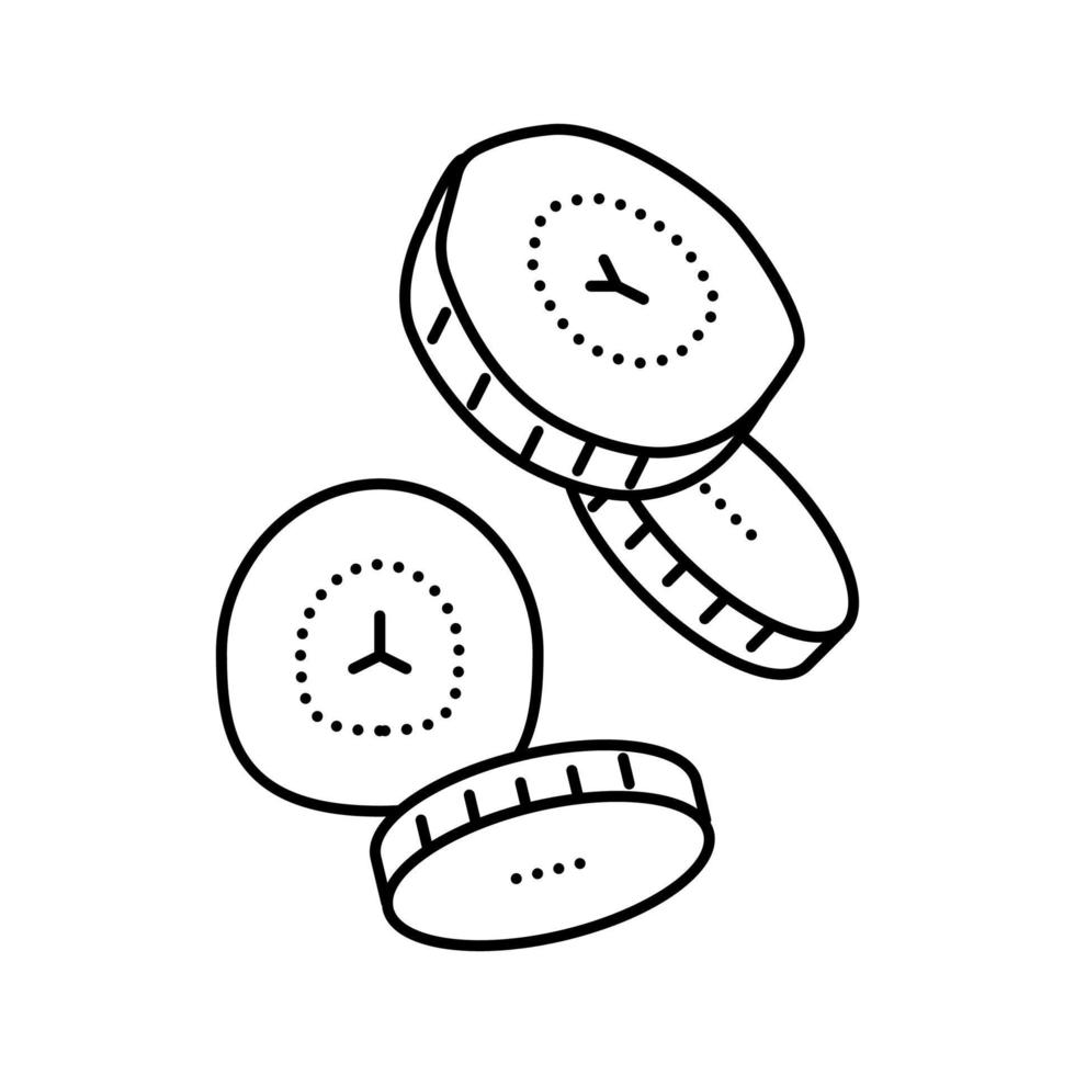 fatia de pepino ilustração em vetor ícone de linha de corte de comida