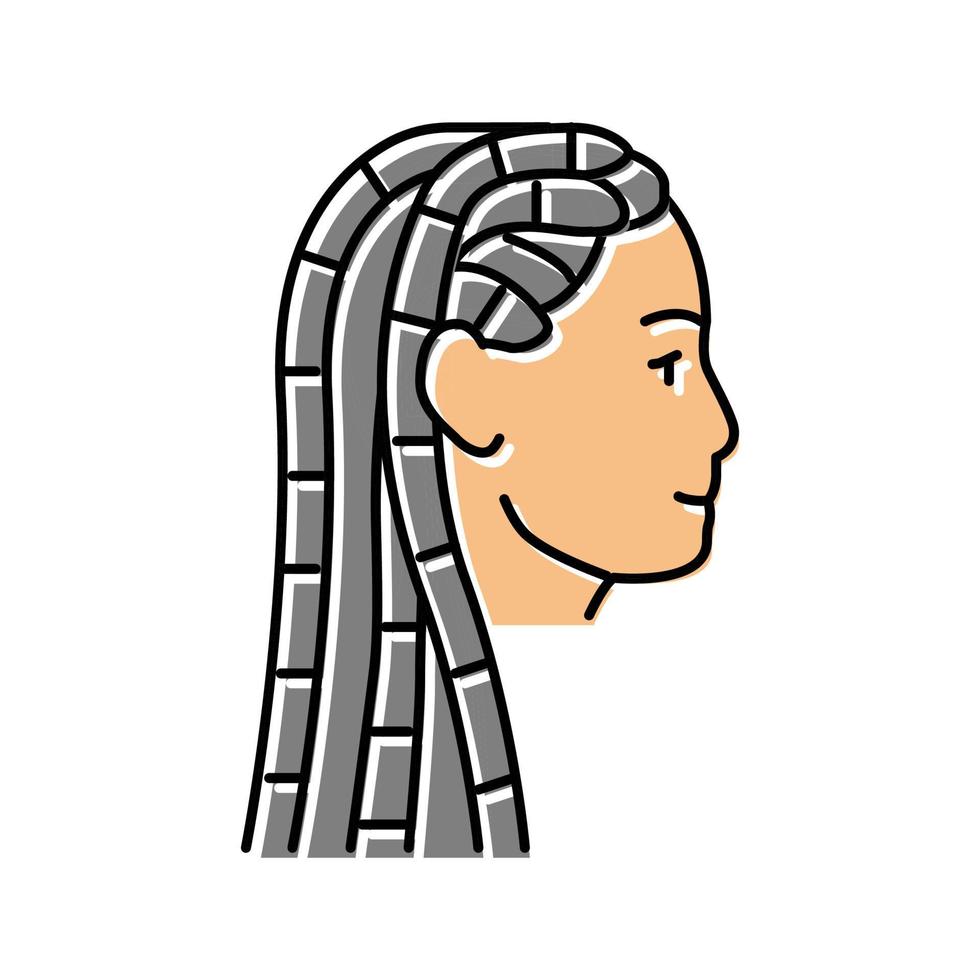 ilustração em vetor ícone de cor de penteado de tranças