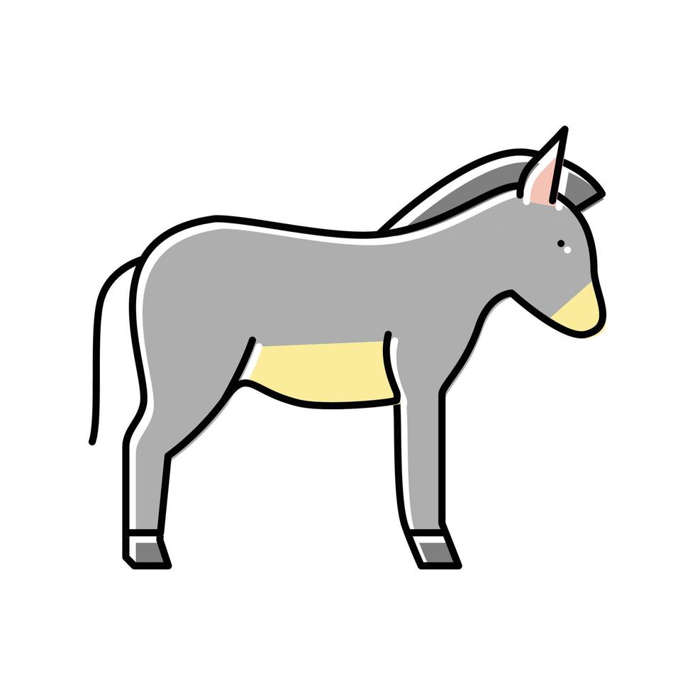 ilustração em vetor ícone de cor de animal doméstico burro
