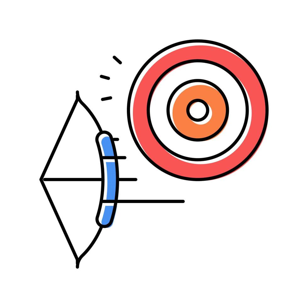 ilustração vetorial de ícone de cor de esporte de tiro com arco vetor