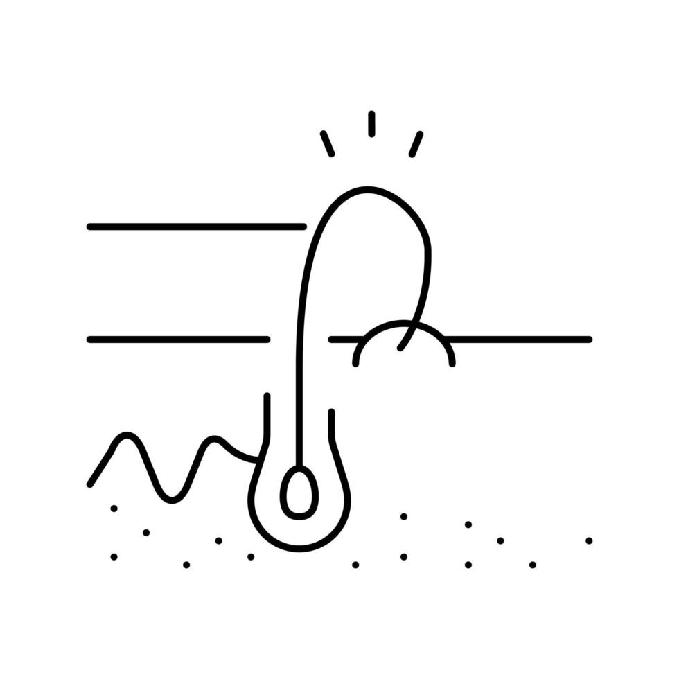 ilustração vetorial de ícone de linha de cabelo encravado vetor
