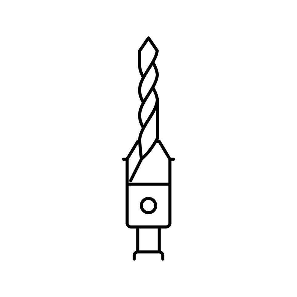 ilustração em vetor ícone de linha de broca rebaixada