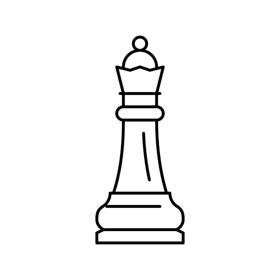 ilustração vetorial de ícone de linha de xadrez rainha vetor