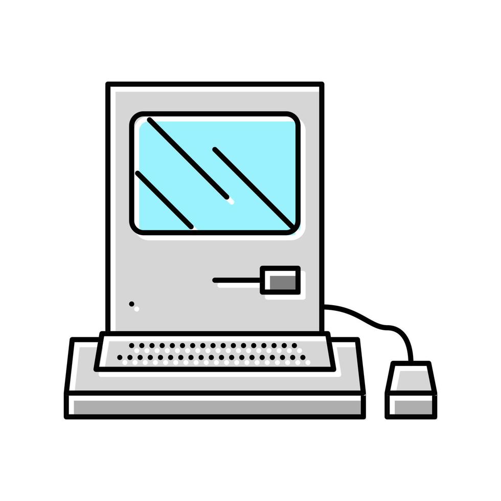 ilustração em vetor de ícone de cor de gadget retrô de pc de computador