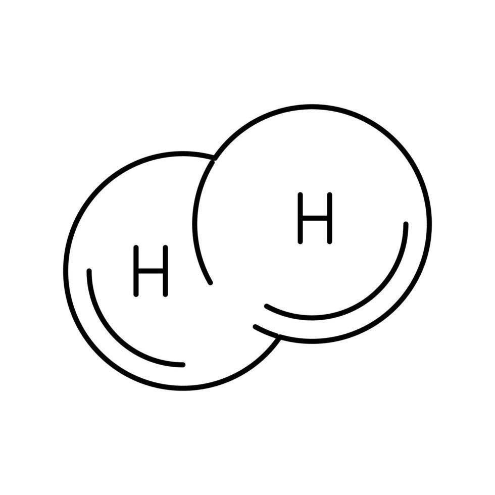 ilustração em vetor ícone de linha de hidrogênio composto químico