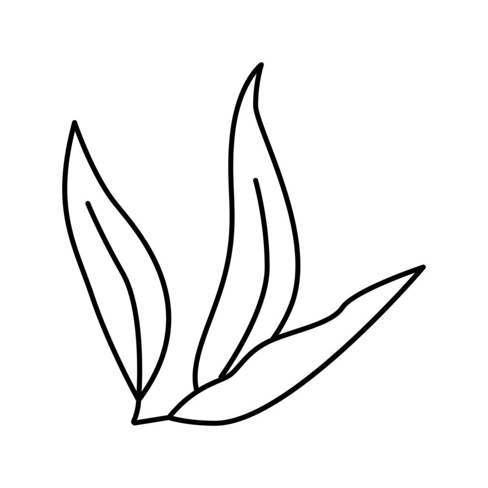 ilustração vetorial de ícone de linha de manga de planta de folha vetor