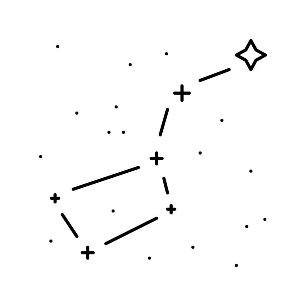 ilustração em vetor ícone de linha constelação de Ursa Maior