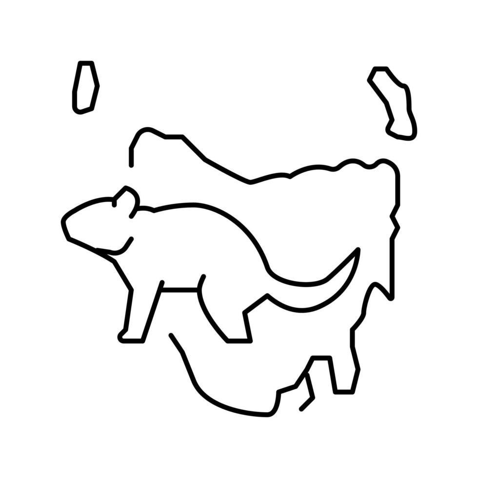 ilustração vetorial de ícone de linha animal da tasmânia vetor