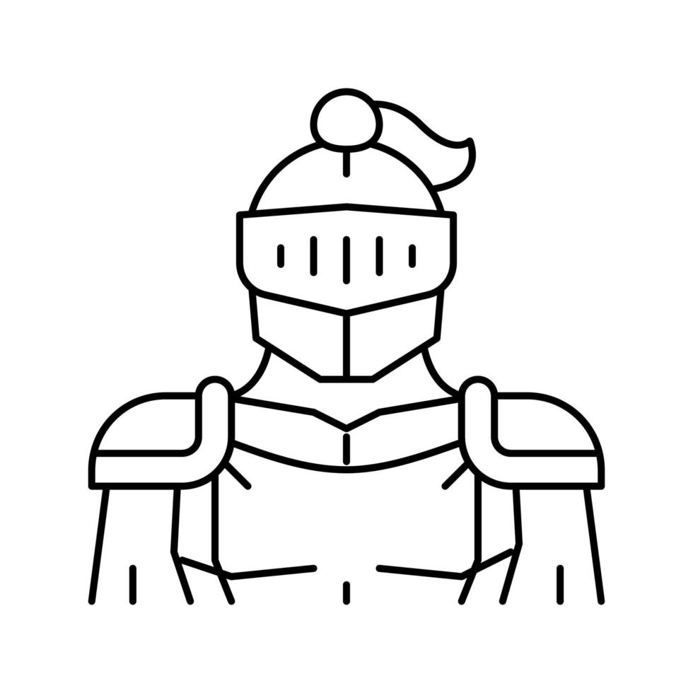 ilustração em vetor ícone de linha de conto de fadas cavaleiro