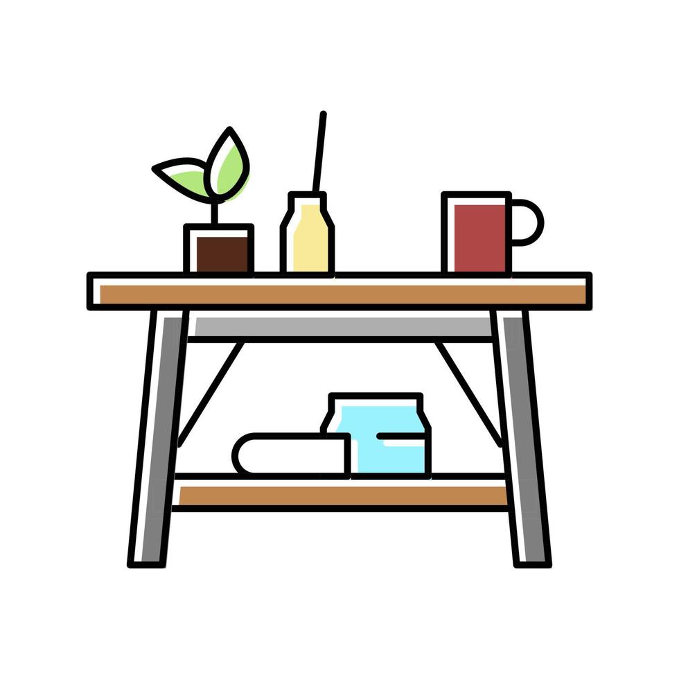 ilustração em vetor ícone de cor de móveis de mesa de café