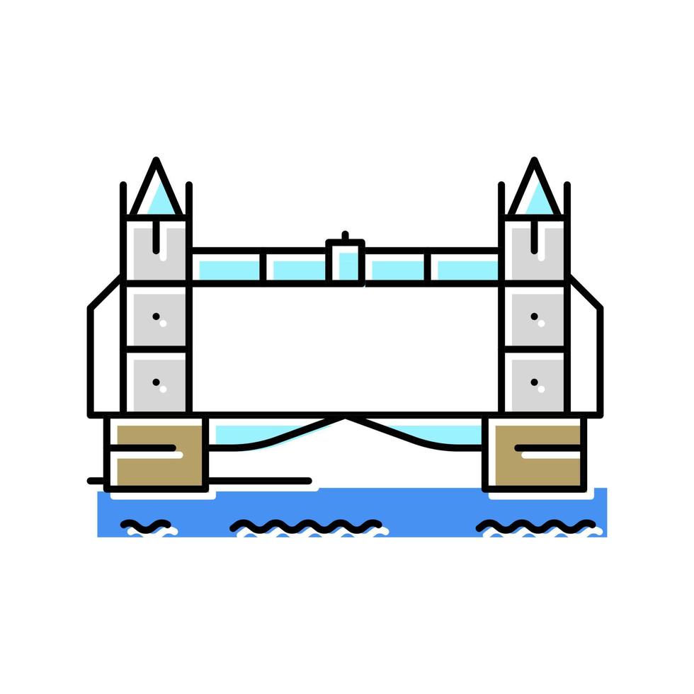 ilustração em vetor ícone de cor da ponte de londres torre