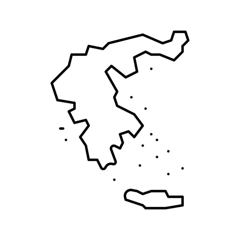 ilustração vetorial de ícone de linha de civilização mapa grécia vetor