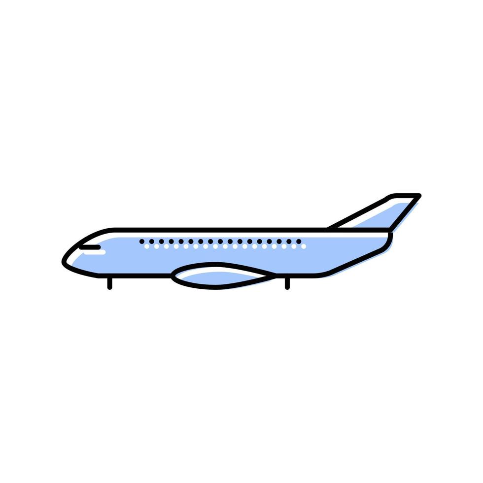 ilustração em vetor ícone de cor de aeronave de avião a jato regional