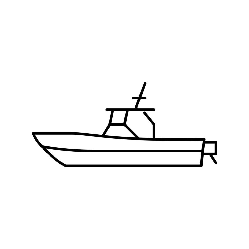 ilustração vetorial de ícone de linha de barco de console central vetor