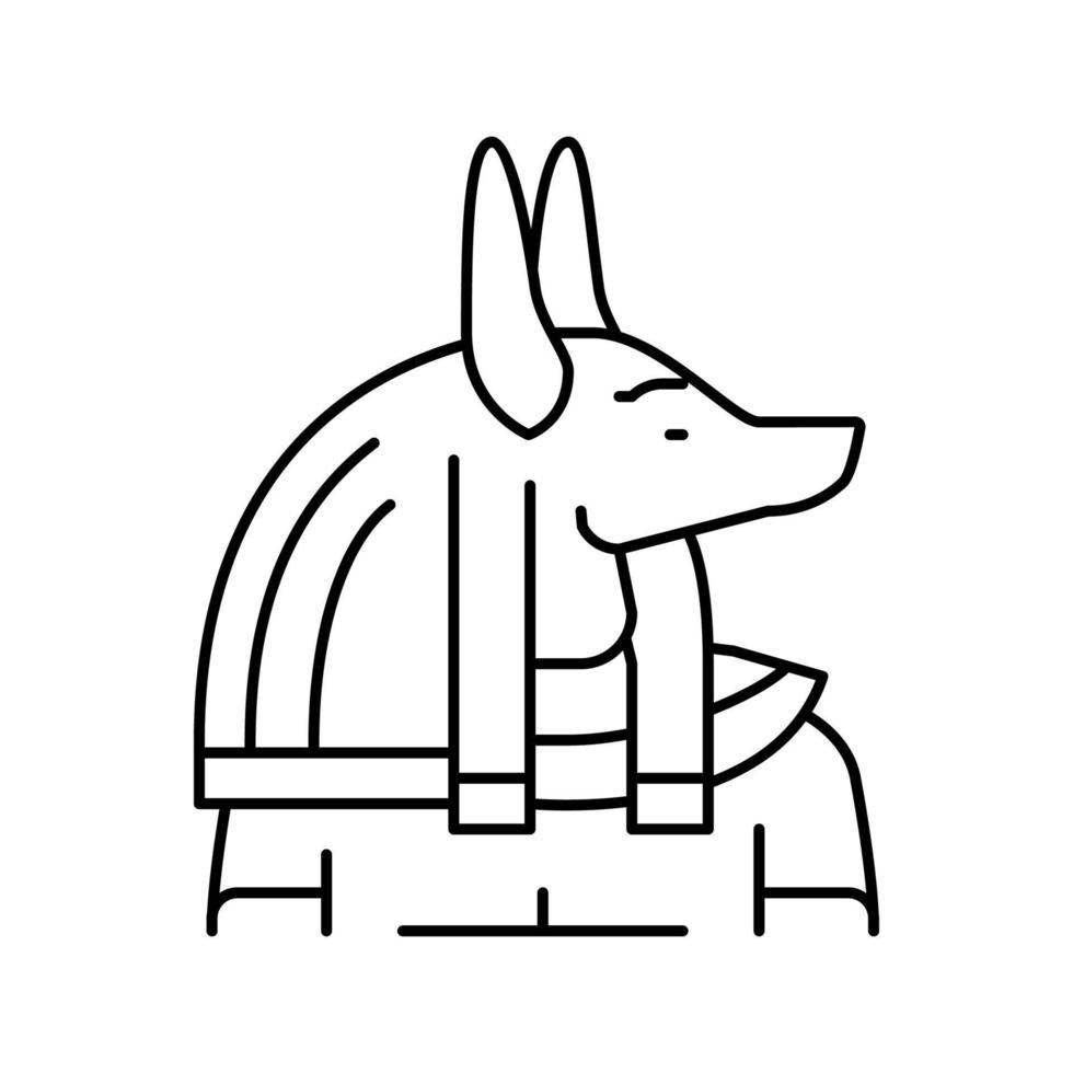 ilustração vetorial de ícone de linha anubis egito vetor