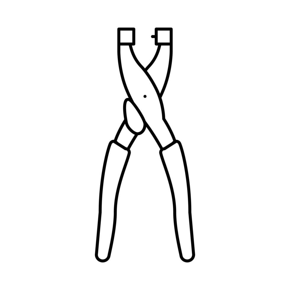 ilustração em vetor ícone de linha de alicate de ilhós