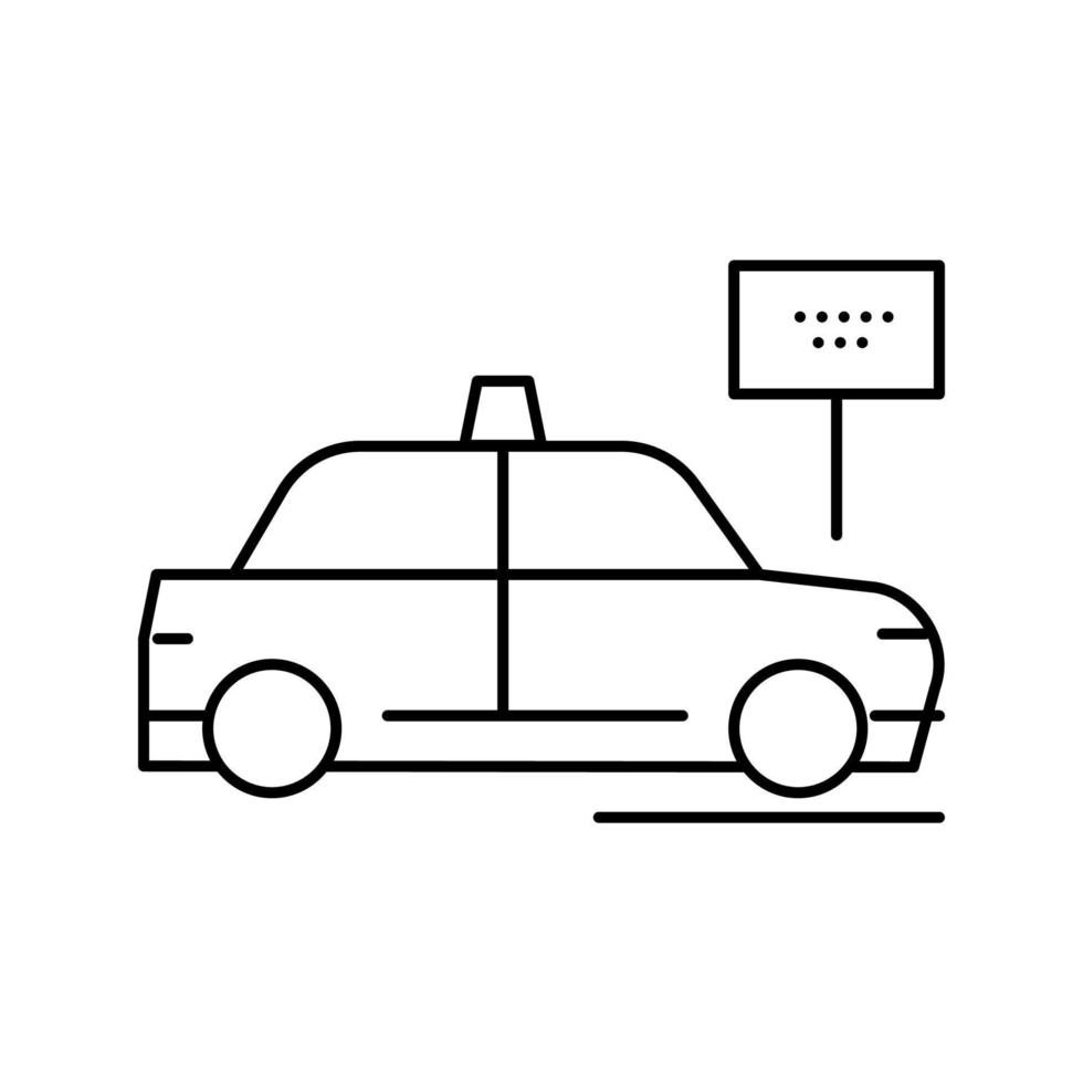 ilustração vetorial de ícone de linha de motel de parada de táxi vetor