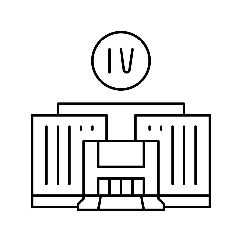 ilustração vetorial de ícone de linha de faculdade de quatro anos vetor