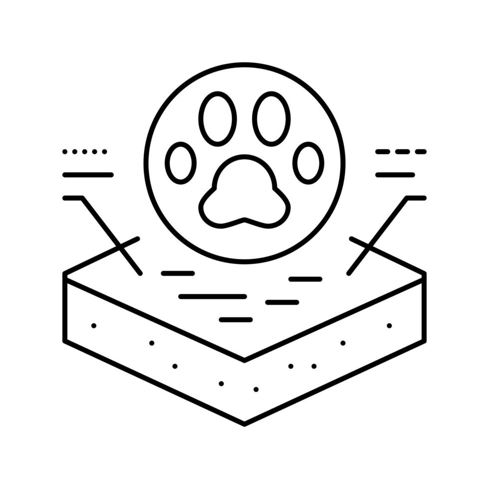 pegada animal na ilustração vetorial de ícone de linha de solo vetor