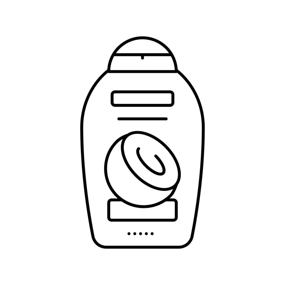 ilustração vetorial de ícone de linha de coco de xampu vetor