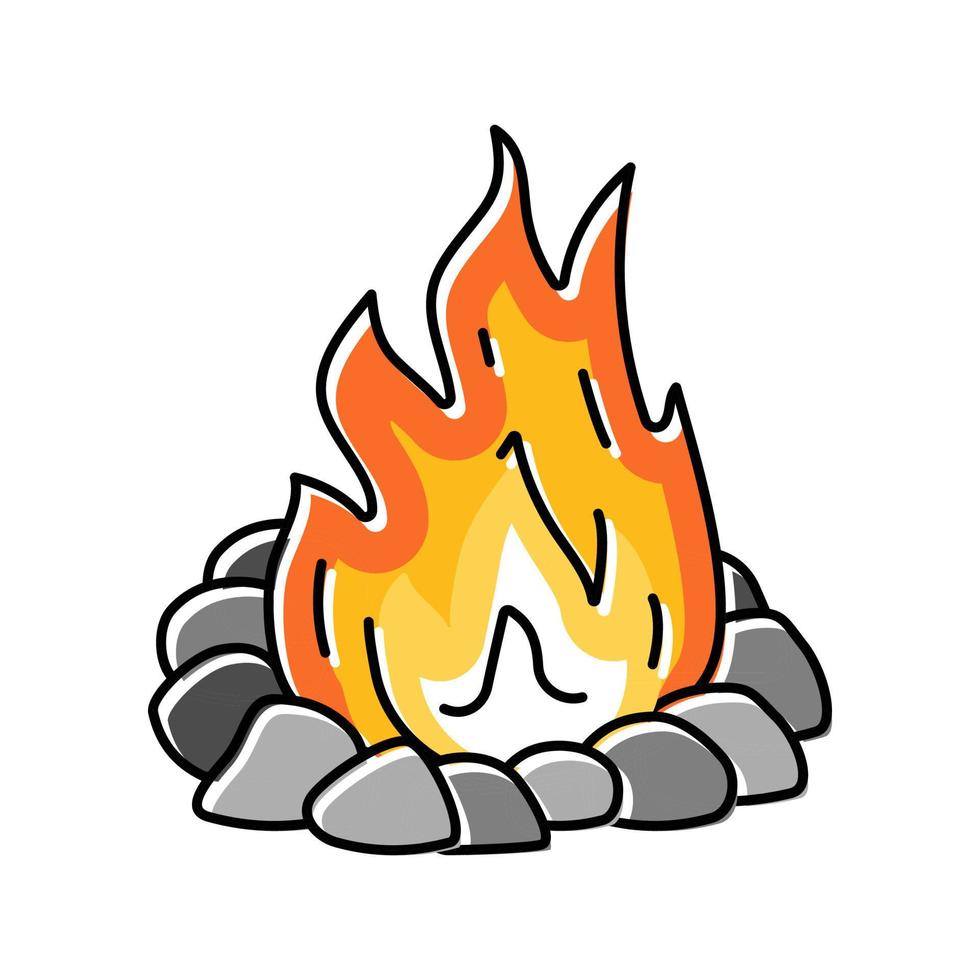 ilustração em vetor ícone de cor de fogueira