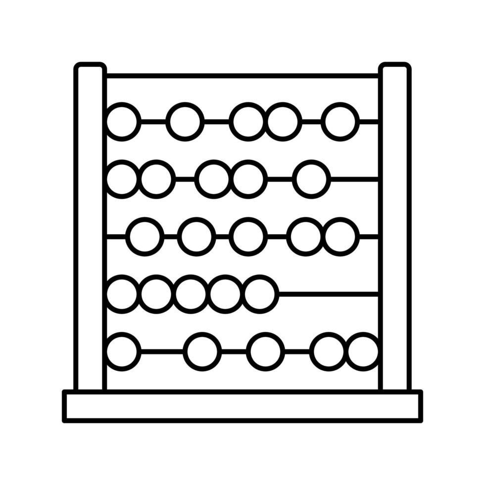ilustração vetorial de ícone de linha de jardim de infância de ábaco vetor