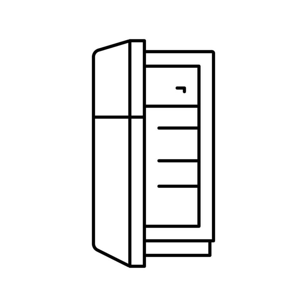 ilustração em vetor ícone de linha de equipamentos de refrigeração eletrônica de geladeira