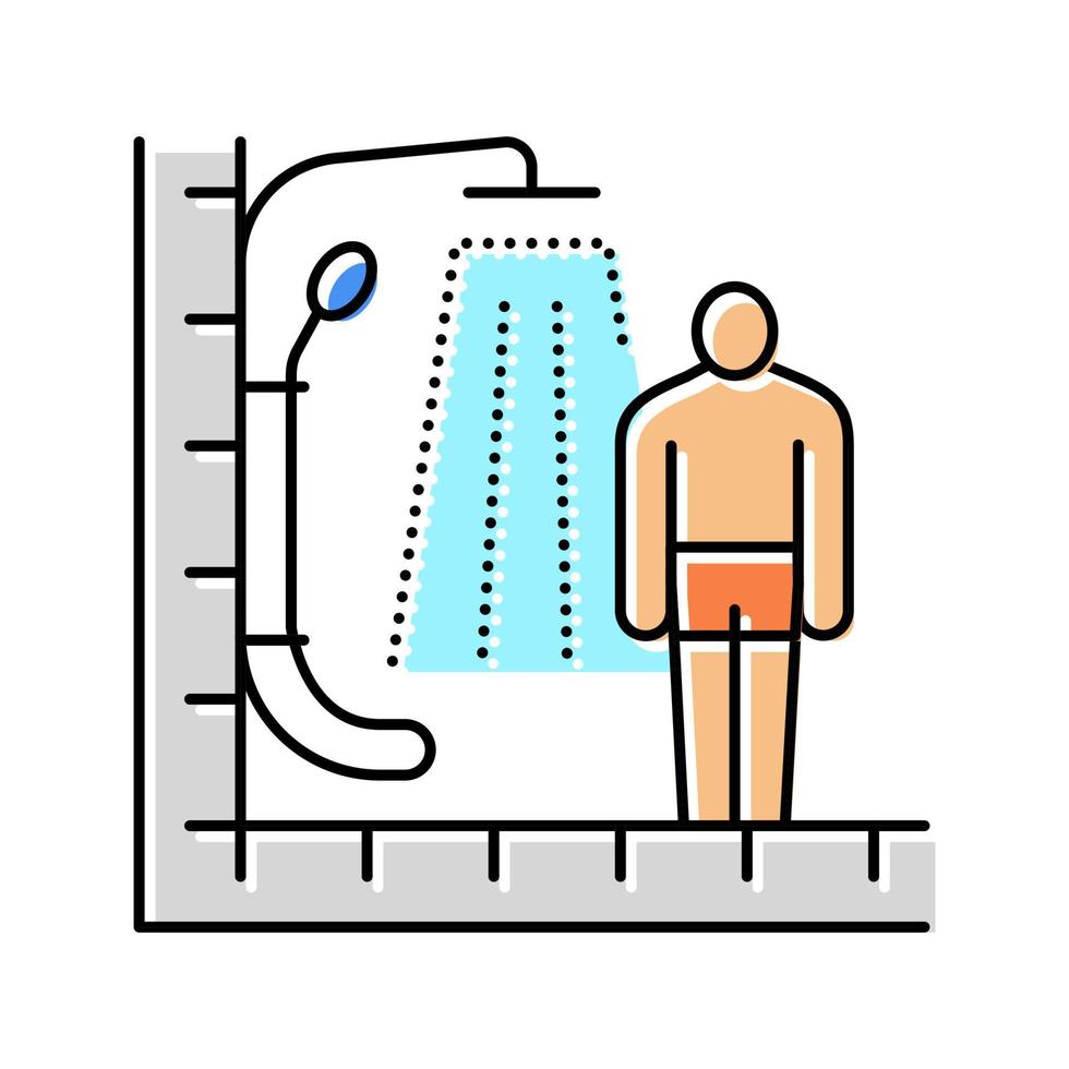 chuveiro para tomar banho ilustração vetorial de ícone de cor vetor