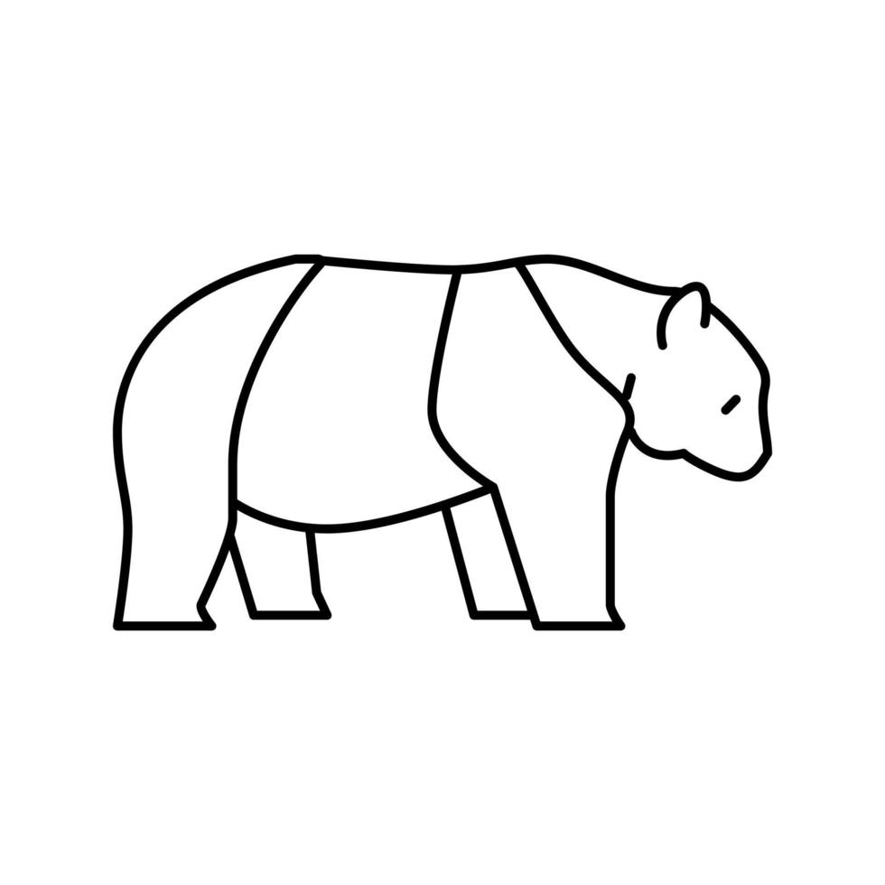 animal panda na ilustração vetorial de ícone de linha de zoológico vetor