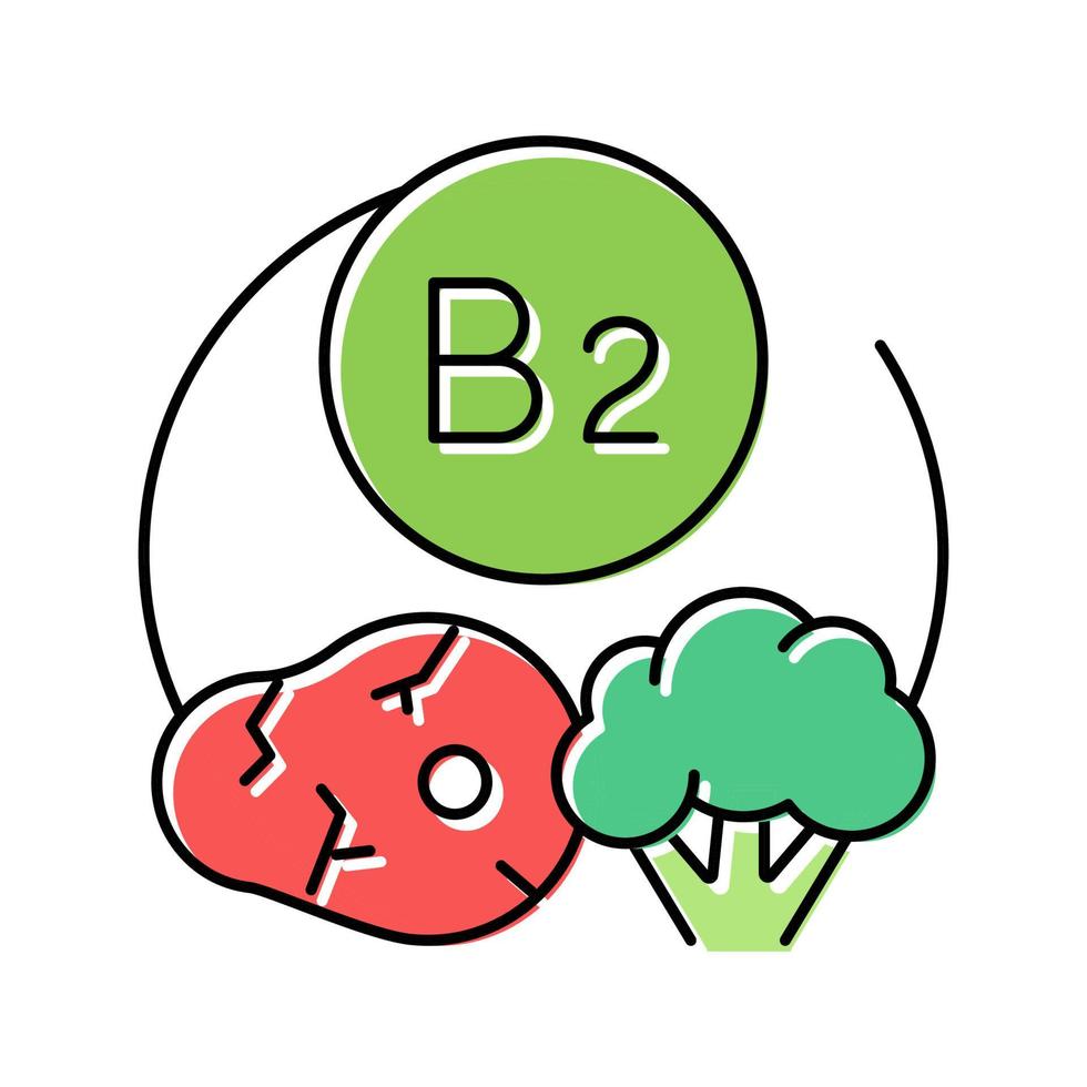 ilustração em vetor ícone de cor de vitamina b2