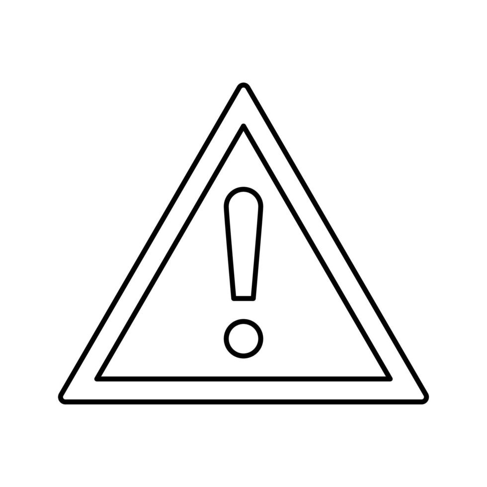 ilustração vetorial de ícone de linha de sinal de estrada de aviso vetor