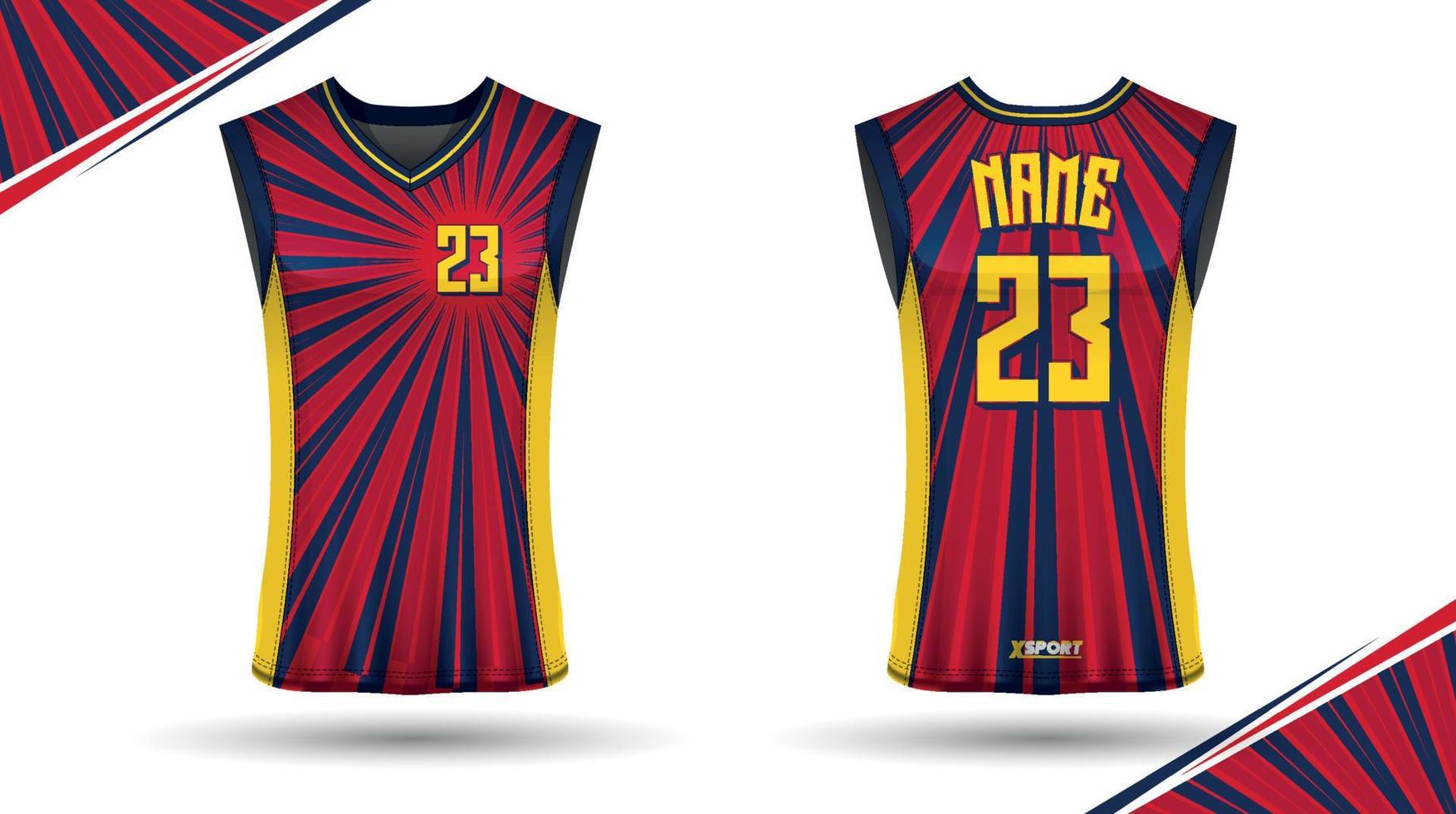 design de camisa de basquete, frente e verso vetor