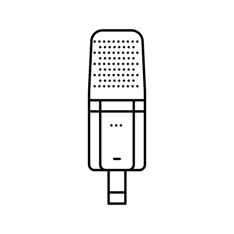 ilustração em vetor ícone de linha de microfone de rádio