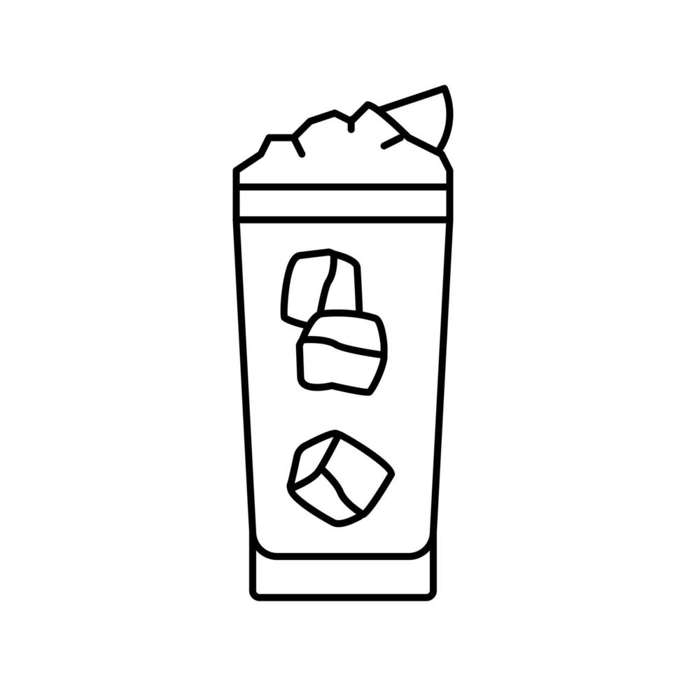 ilustração em vetor ícone de linha de bebida de copo de coquetel mojito