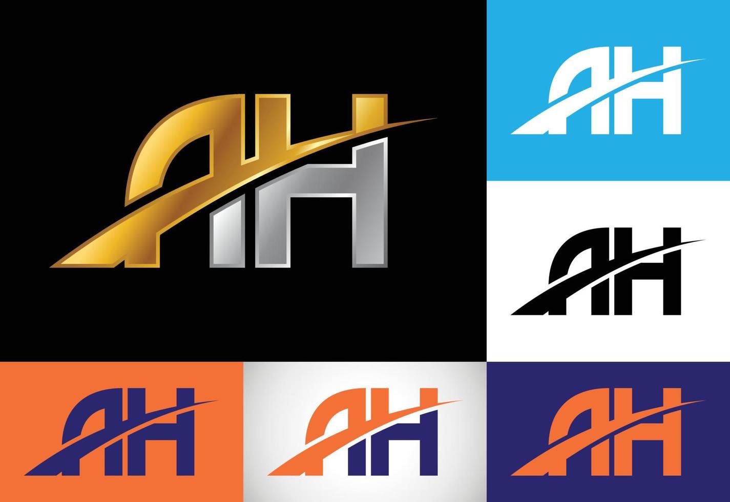 letra inicial ah vetor de design de logotipo. símbolo gráfico do alfabeto para identidade de negócios corporativos
